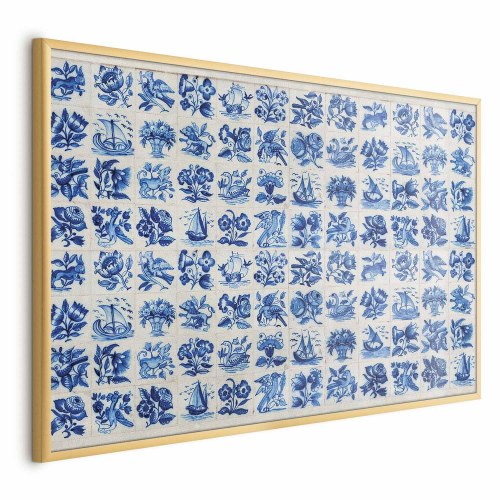 Plakat med portugisiske azulejos-fliser - blå vægdekoration