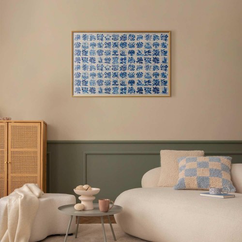 Plakat med portugisiske azulejos-fliser - blå vægdekoration
