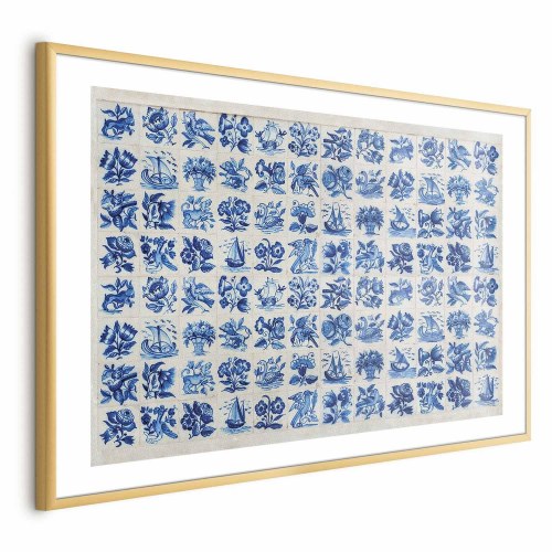Plakat med portugisiske azulejos-fliser - blå vægdekoration