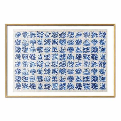 Plakat med portugisiske azulejos-fliser - blå vægdekoration