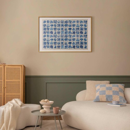 Plakat med portugisiske azulejos-fliser - blå vægdekoration