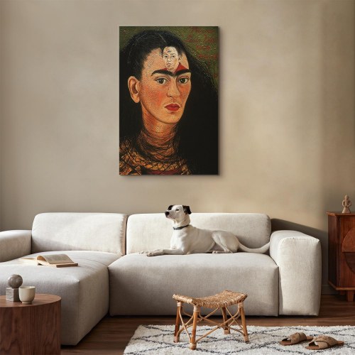Frida Kahlo Diego og jeg billede på lærred