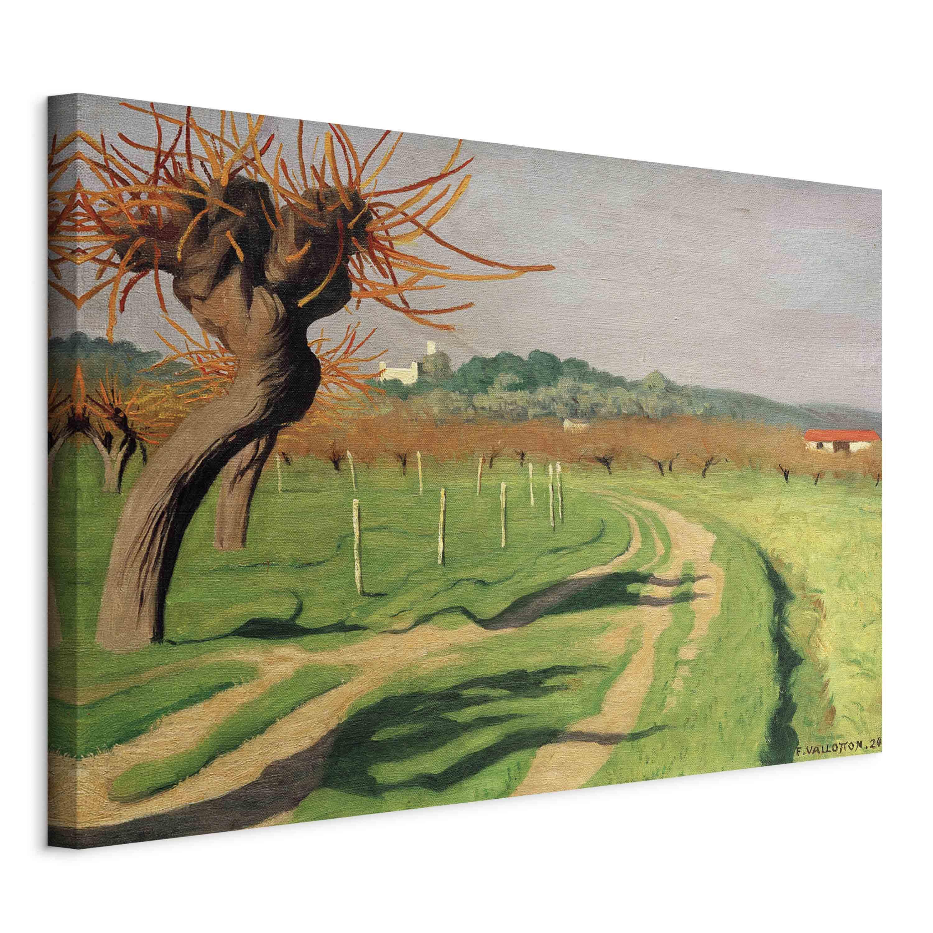 Billede på lærred reproduction - Félix Vallotton - Vallée de la Cagne - 90 x 60 cm - På italiensk lærred