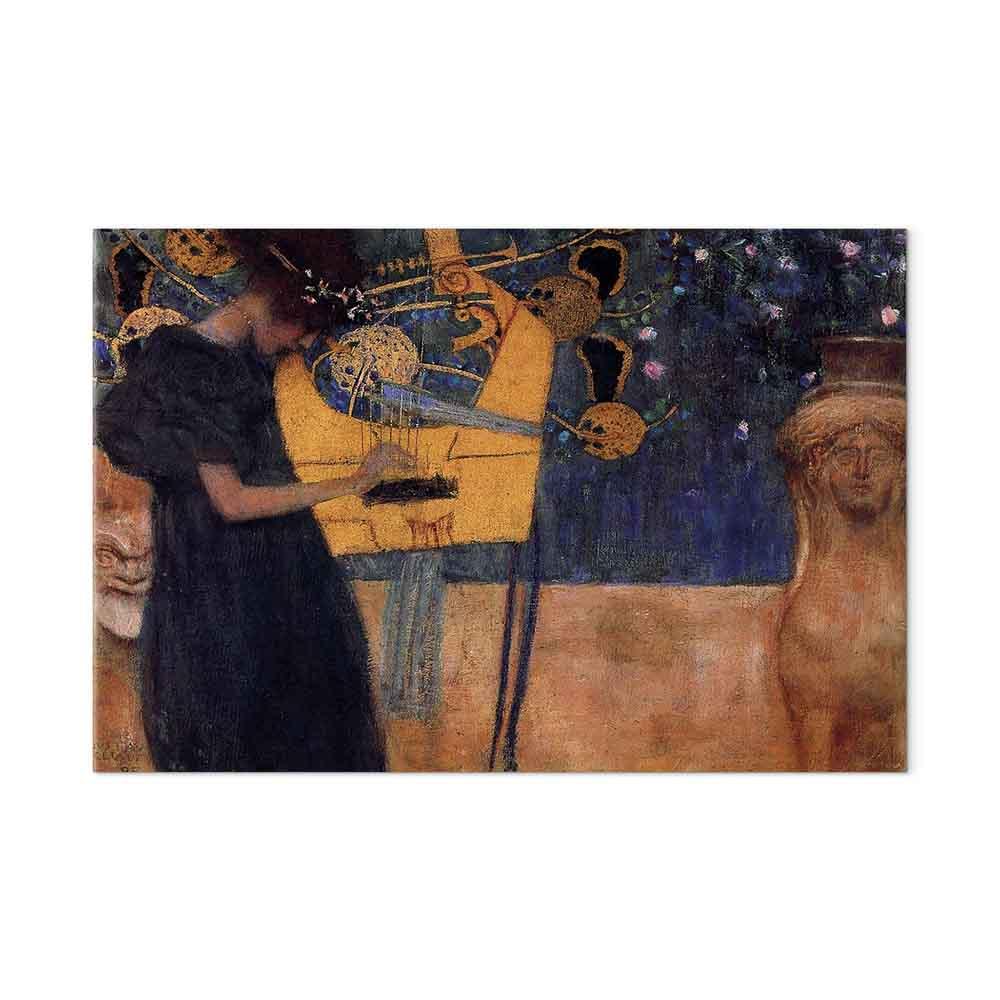 Gustav Klimt Musik billede på lærred - 120 x 80 cm - Akustisk billede
