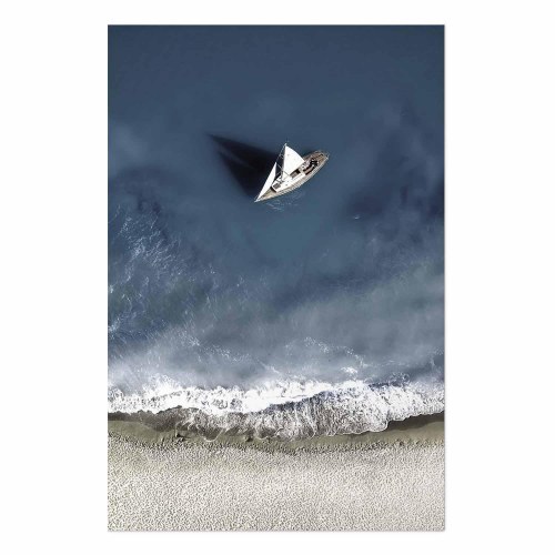 Plakat med yacht på havet
