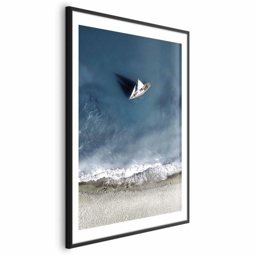 Plakat med yacht på havet