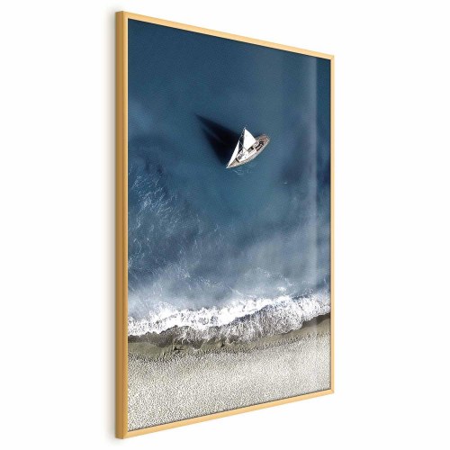 Plakat med yacht på havet