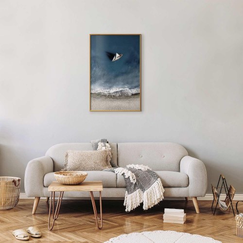 Plakat med yacht på havet