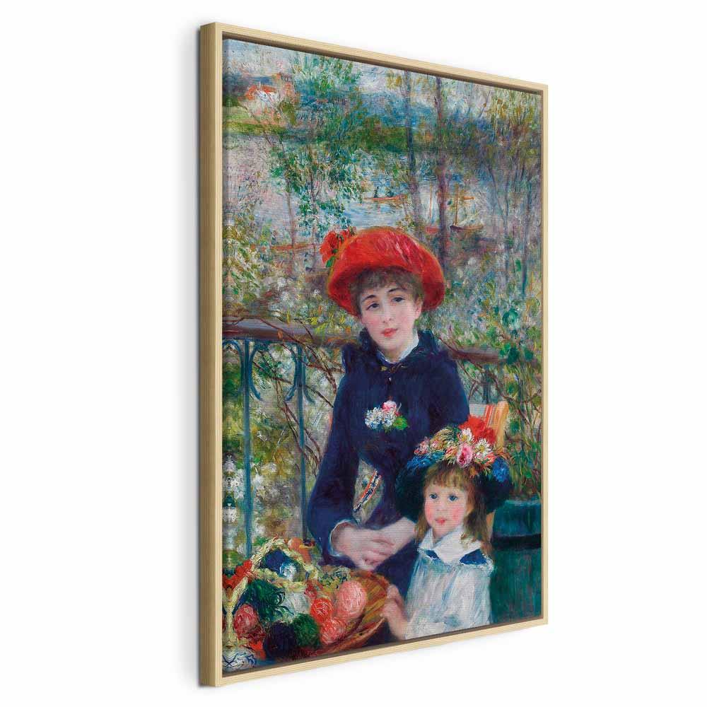 Pierre-Auguste Renoir billede på lærred - To søstre på terrassen - 40 x 60 cm - I en naturlig træramme billede