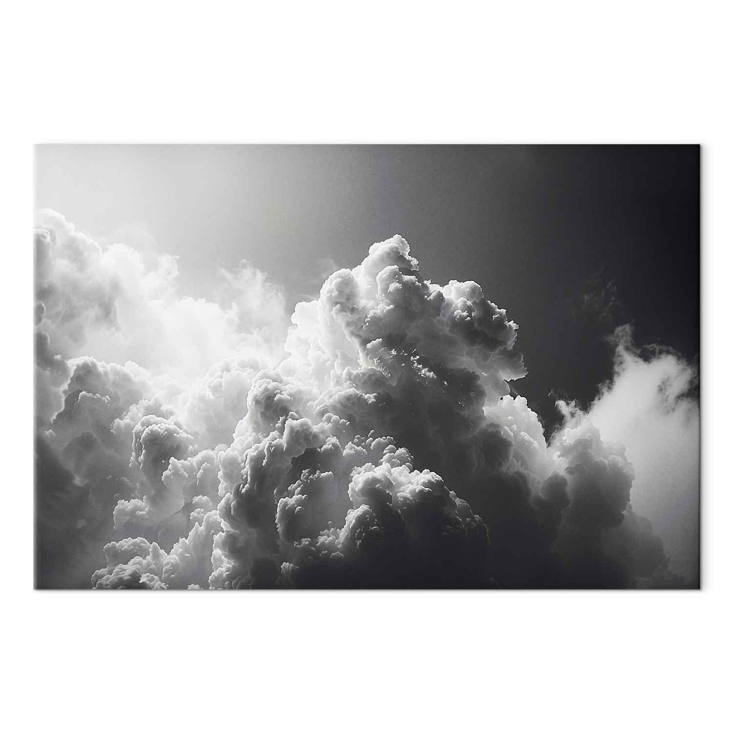 Lærredsbillede Solen gennem mørke skyer - 120 x 80 cm - Premium Print billede