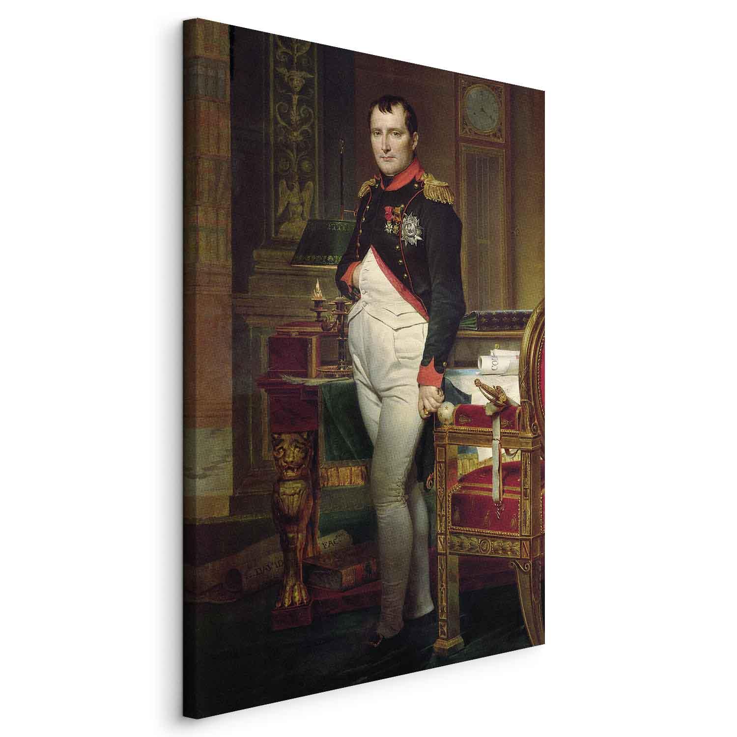 Jacques-Louis David - Napoleon Bonaparte lærredsbillede - 20 x 30 cm - På italiensk lærred billede