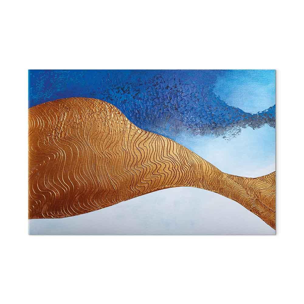 Abstrakt lærredsbillede Indigo Ridge 1 del bredformat - 120 x 80 cm - Akustisk billede