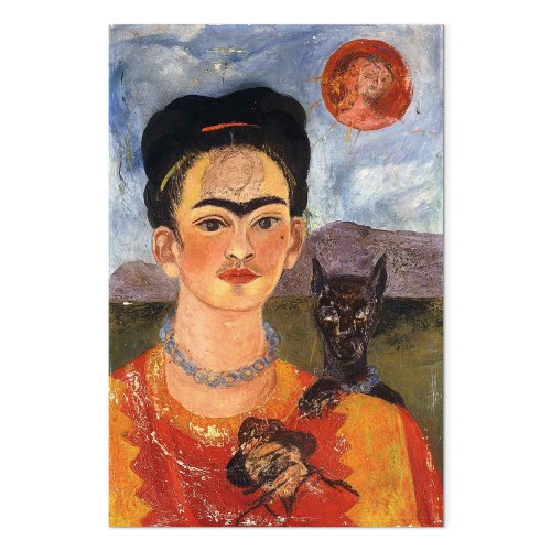 Frida Kahlo lærredsbillede - Selvportræt med Diego på mit bryst