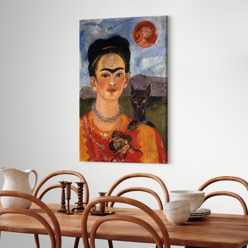 Frida Kahlo lærredsbillede - Selvportræt med Diego på mit bryst