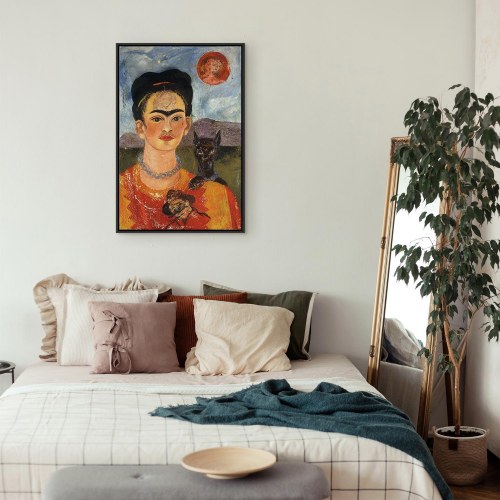 Frida Kahlo lærredsbillede - Selvportræt med Diego på mit bryst