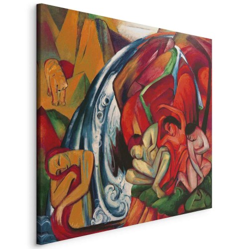 Franz Marc Vandfaldet lærredsbillede reproduktion