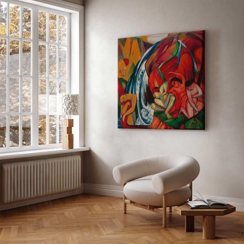 Franz Marc Vandfaldet lærredsbillede reproduktion