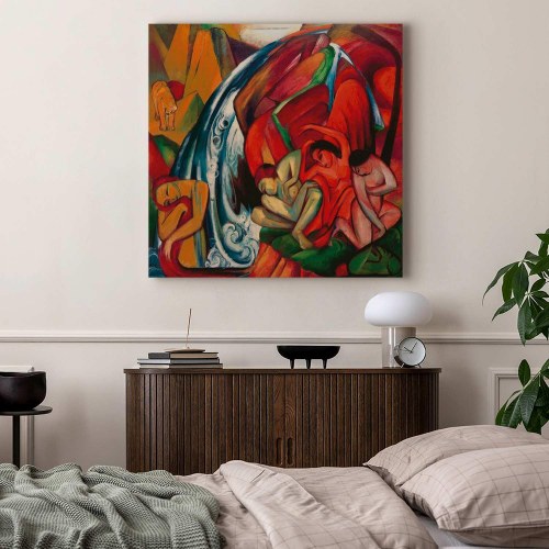 Franz Marc Vandfaldet lærredsbillede reproduktion