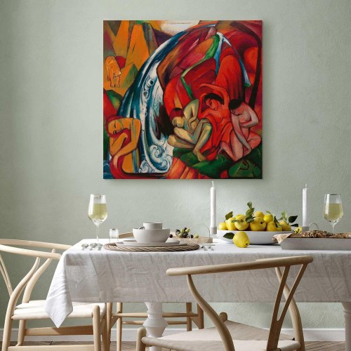 Franz Marc Vandfaldet lærredsbillede reproduktion