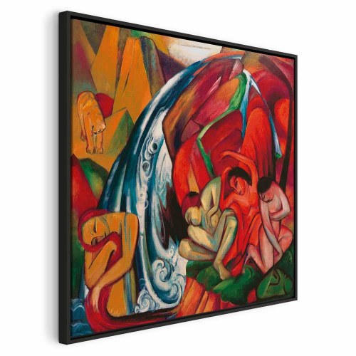 Franz Marc Vandfaldet lærredsbillede reproduktion