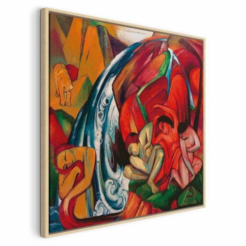 Franz Marc Vandfaldet lærredsbillede reproduktion