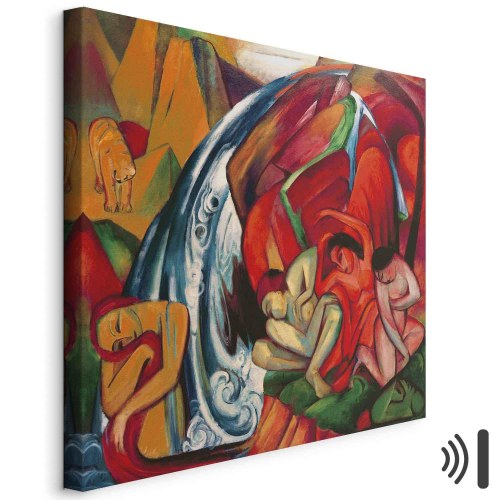 Franz Marc Vandfaldet lærredsbillede reproduktion