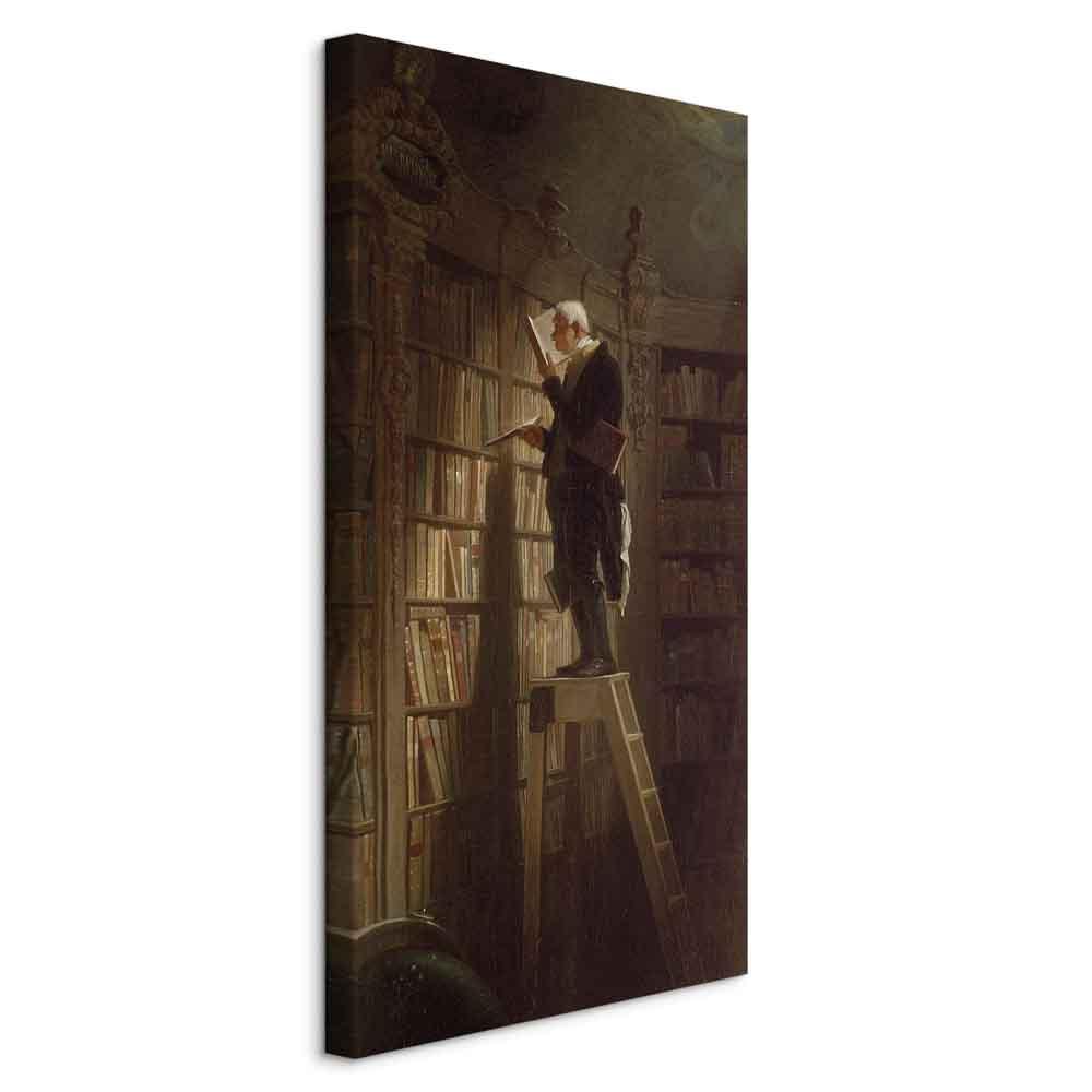 Lærredsbillede Carl Spitzweg - Bogormen, reproduktion i flere størrelser og varianter - 40 x 80 cm - På italiensk lærred