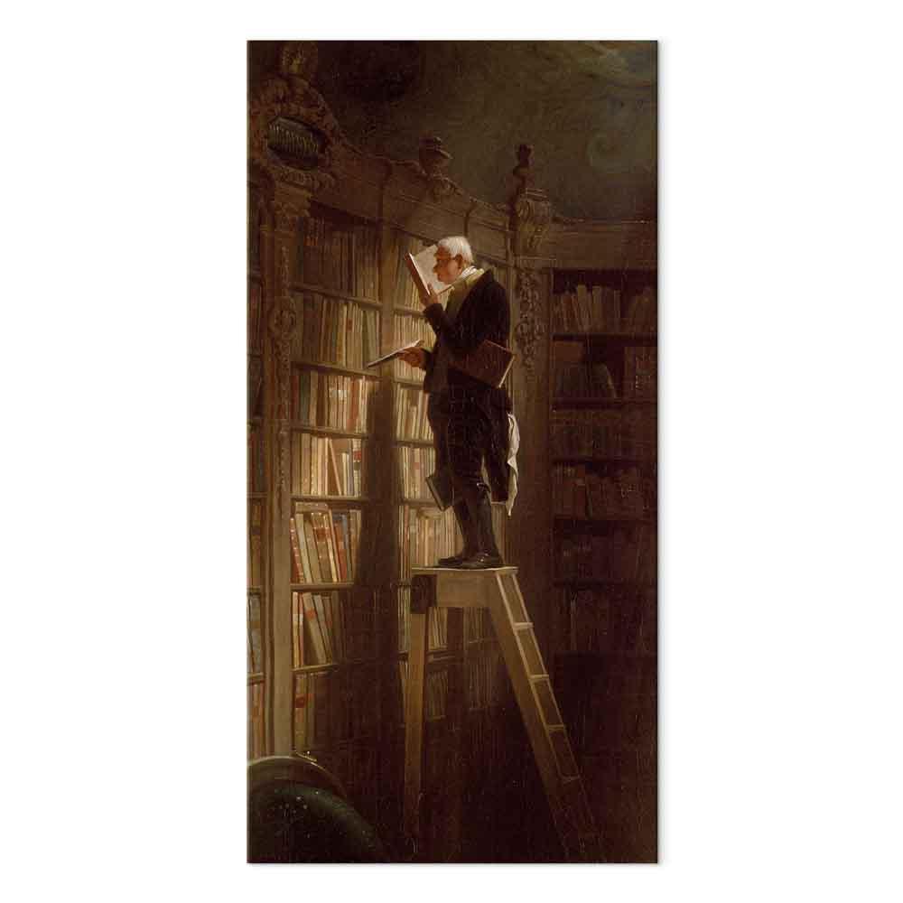 Lærredsbillede Carl Spitzweg - Bogormen, reproduktion i flere størrelser og varianter - 40 x 80 cm - Akustisk