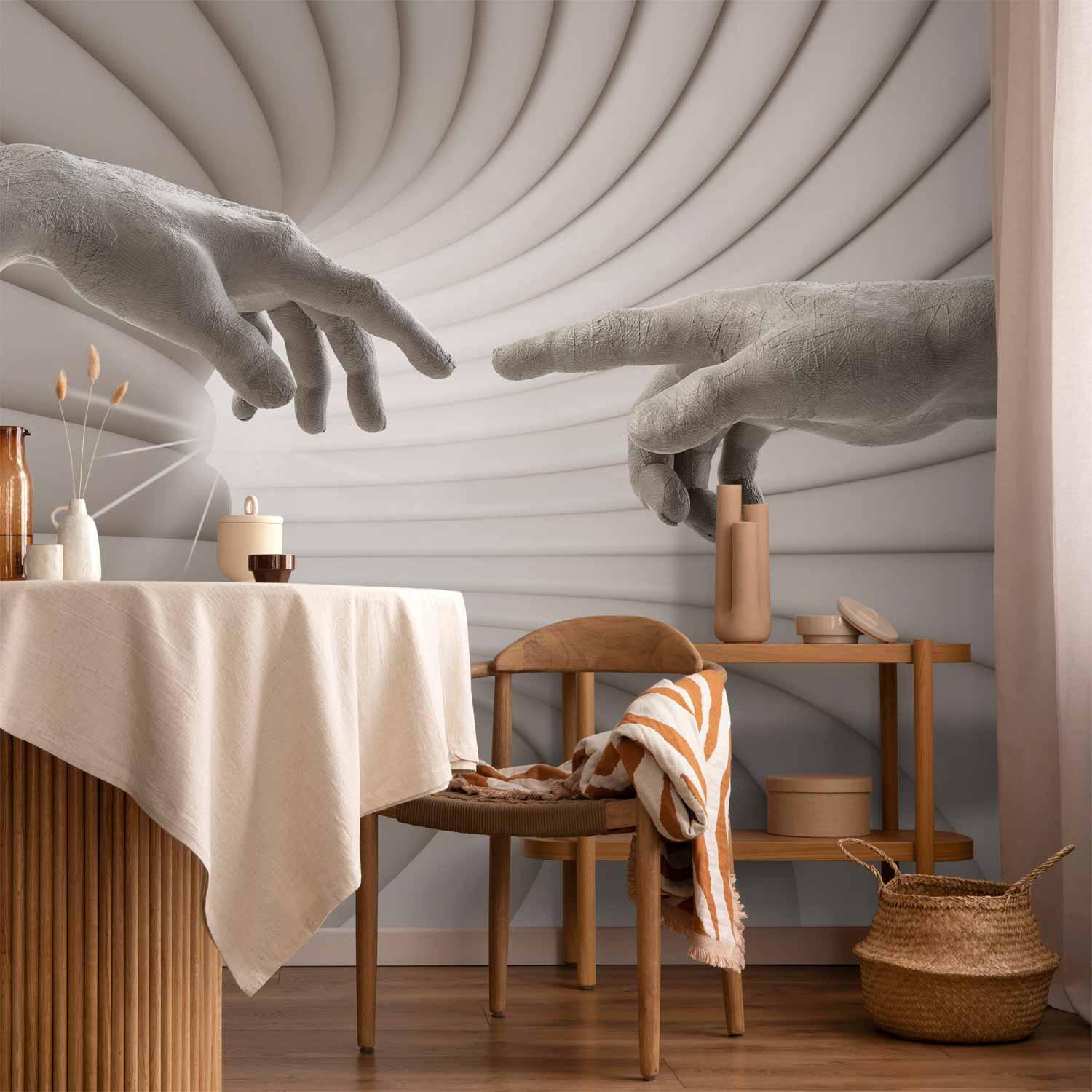 Fototapet Berøring - moderne vægdekoration med mennesker - 400 x 280 cm - Vandtæt billede