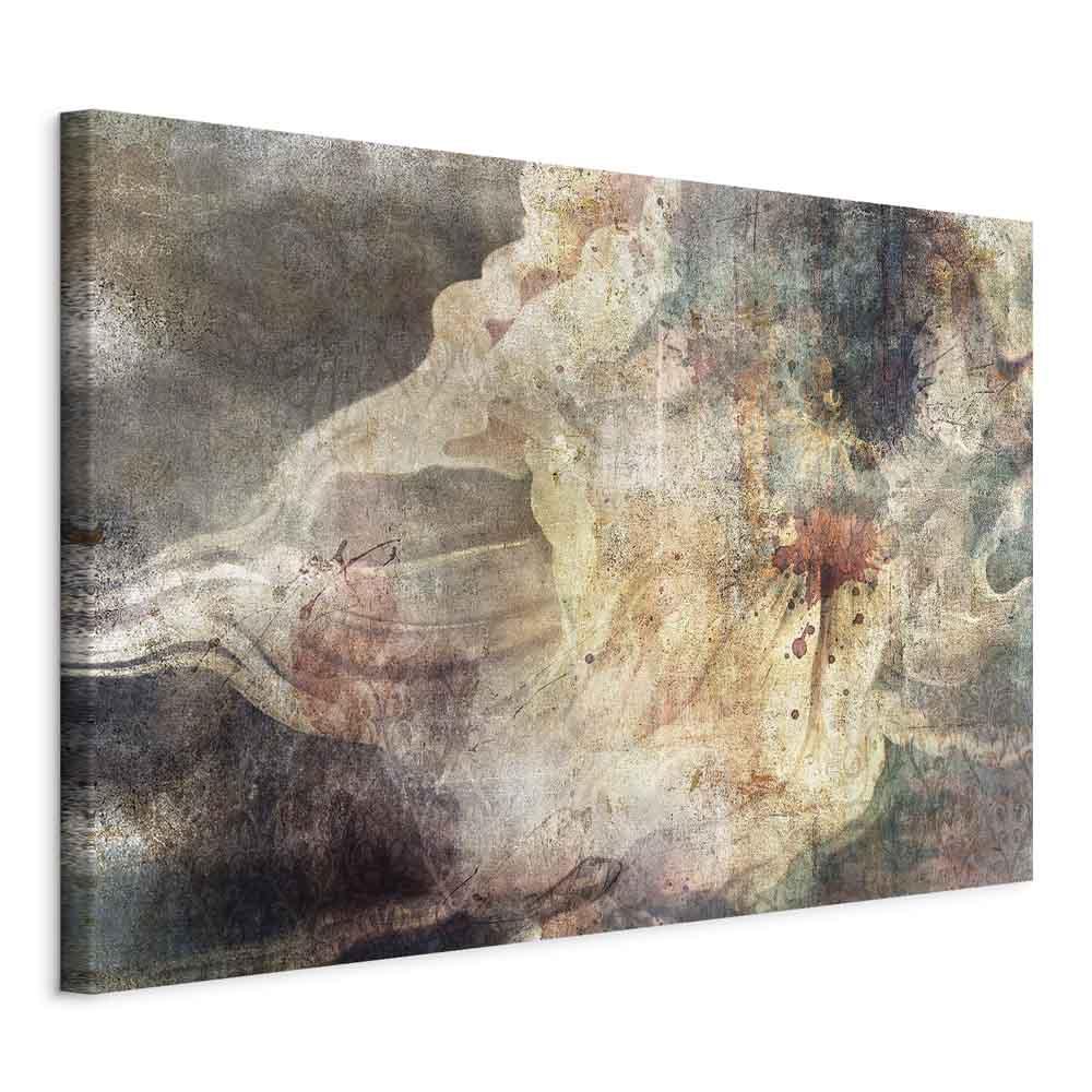 Abstrakt billede på lærred - Vild dans i tågen, bredformat - 30 x 20 cm - På italiensk lærred billede