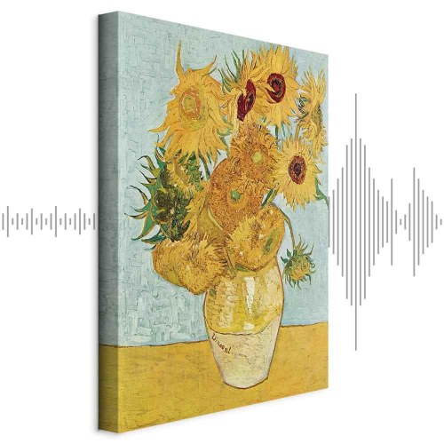 Vincent van Gogh billede på lærred - Stilleben med en vase med tolv solsikker III