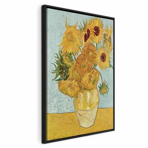 Vincent van Gogh billede på lærred - Stilleben med en vase med tolv solsikker III