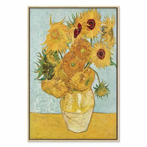 Vincent van Gogh billede på lærred - Stilleben med en vase med tolv solsikker III