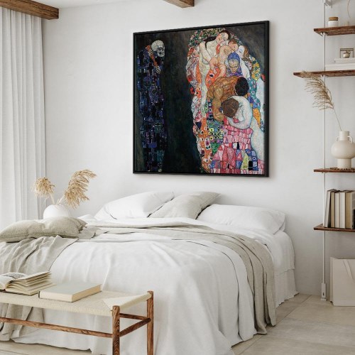Gustav Klimt billede på lærred - Død og liv