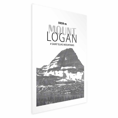 Plakat med Mount Logan bjerglandskab