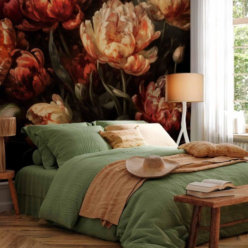 Fototapet med blomstrende tulipaner
