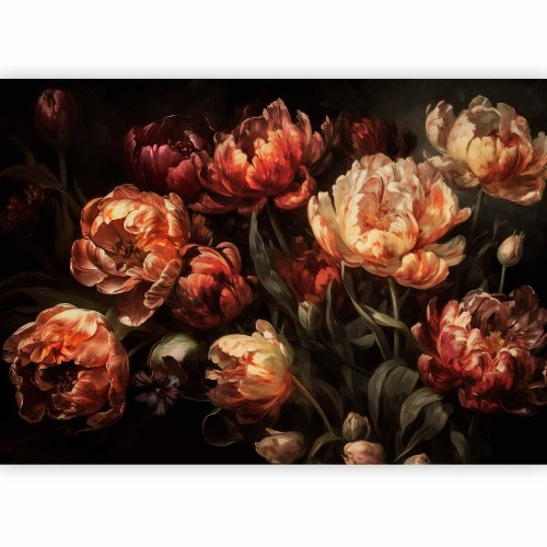 Fototapet med blomstrende tulipaner