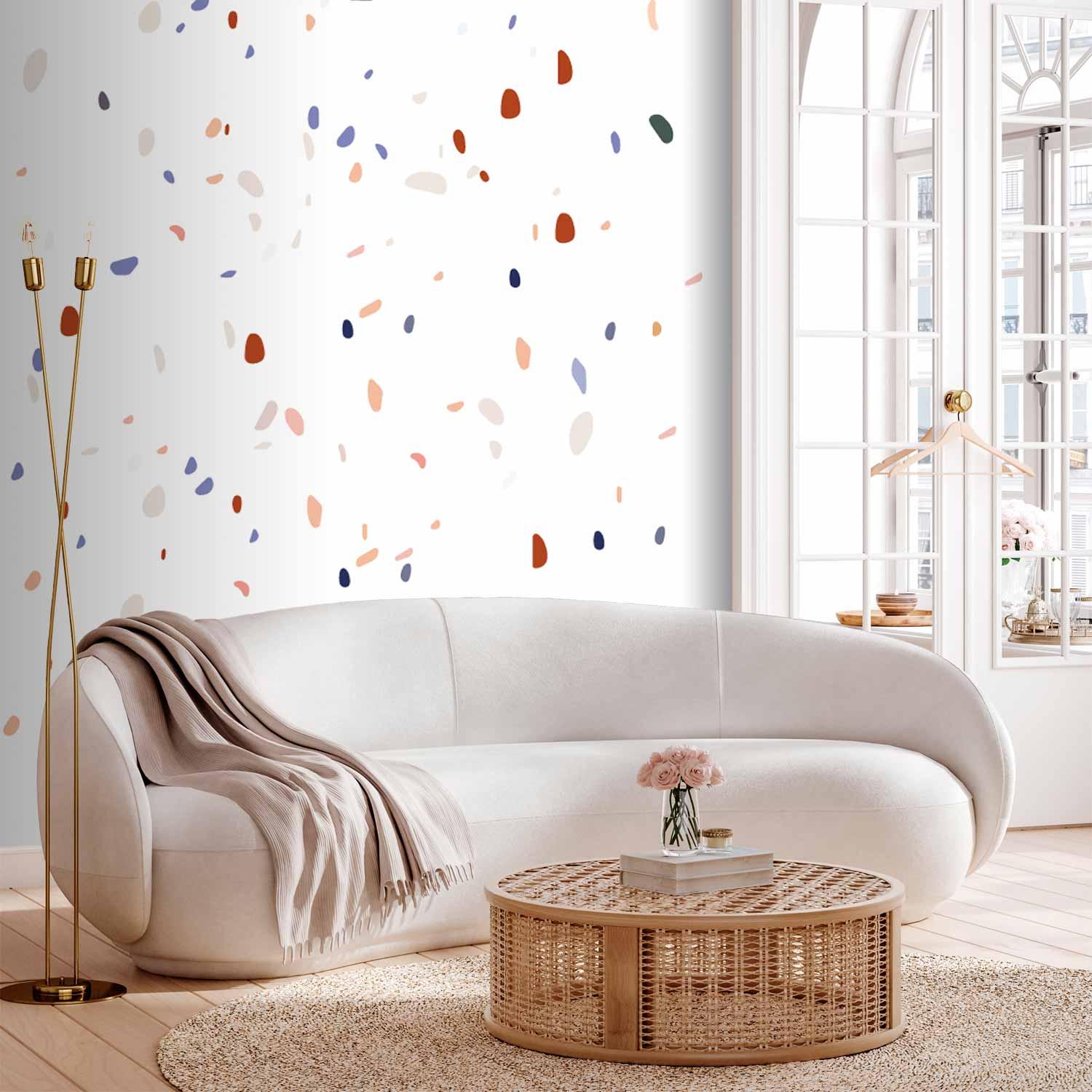 Fototapet Classic Terrazzo på hvid baggrund - 400 x 280 cm - Premium billede
