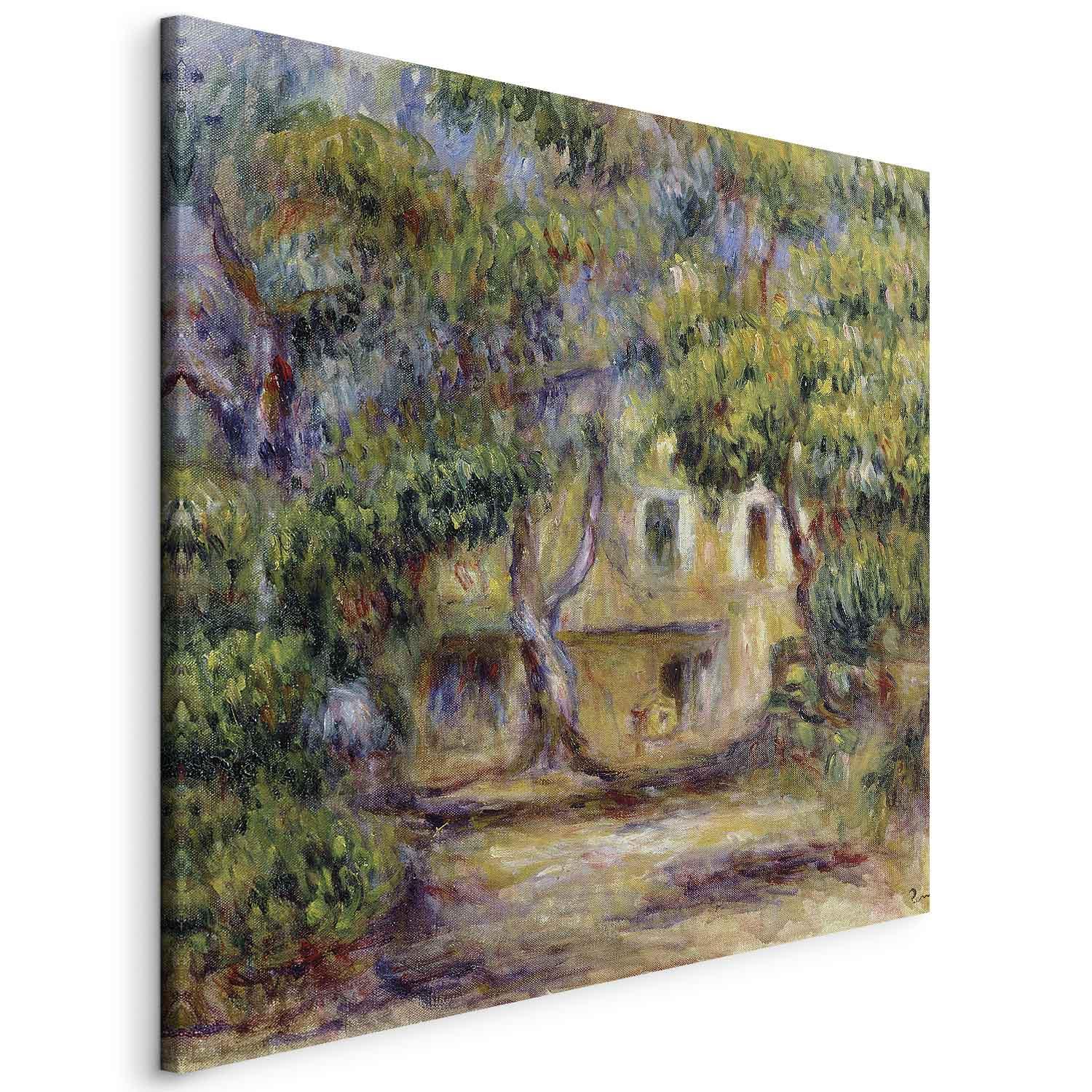 Pierre-Auguste Renoir - Gården ved Les Collettes lærredsbillede reproduktion - 40 x 40 cm - På italiensk lærred