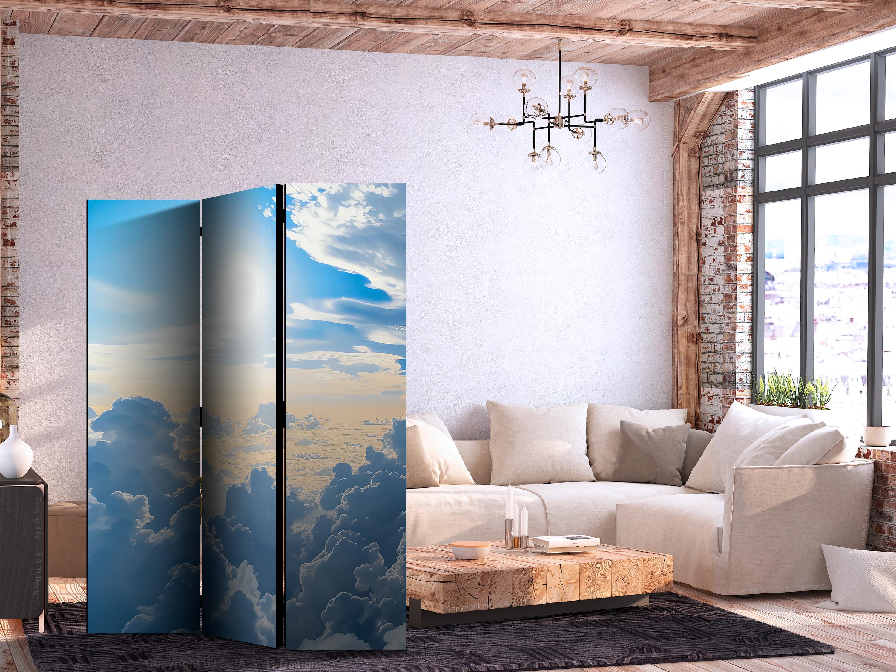 3-panels skærmvæg Symphony of Light med himmel og skyer 135 x 172 cm - 135 x 172 cm - Akustik billede