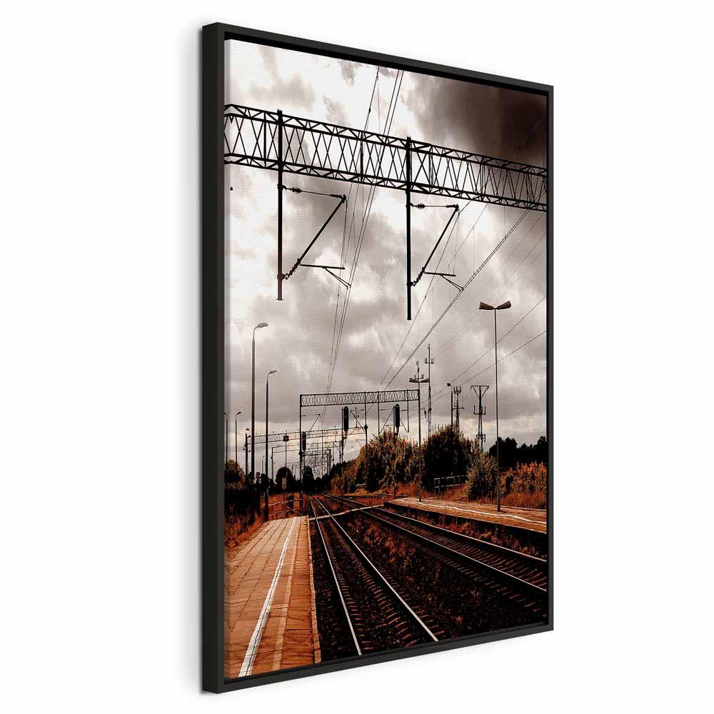 Lærredsbillede Før Rejsen vertikalt 1-delt - 80 x 120 cm - I en sort træramme