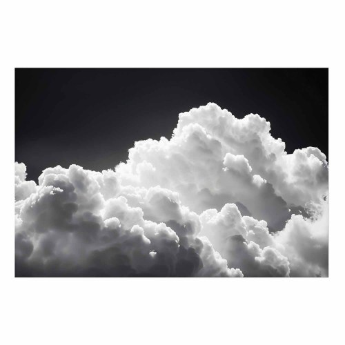 Plakat med skyer og himmel - sort-hvid vægplakat