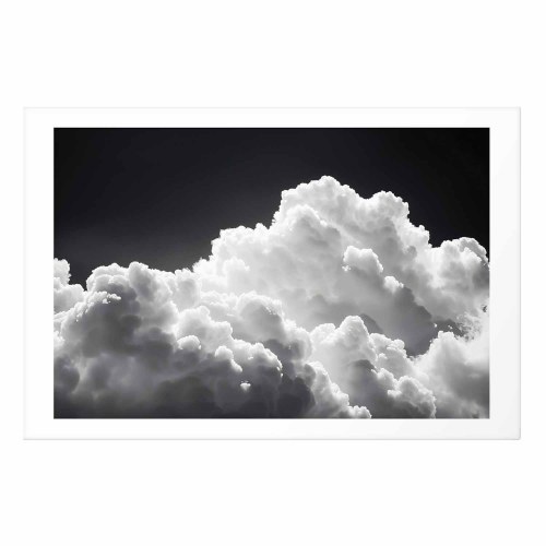 Plakat med skyer og himmel - sort-hvid vægplakat