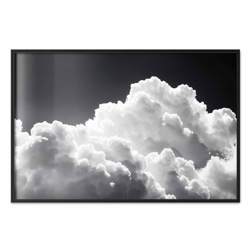 Plakat med skyer og himmel - sort-hvid vægplakat