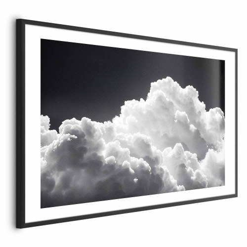 Plakat med skyer og himmel - sort-hvid vægplakat