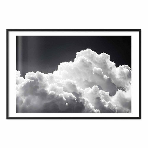 Plakat med skyer og himmel - sort-hvid vægplakat