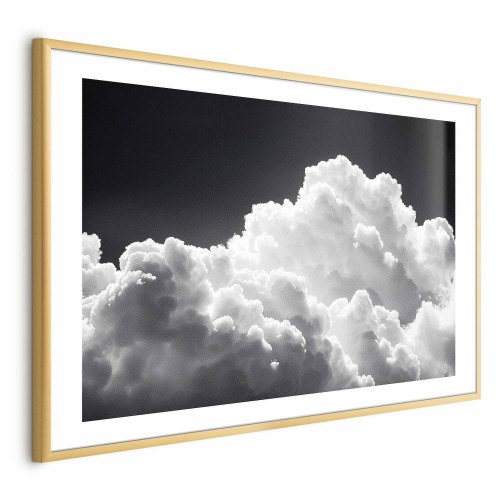 Plakat med skyer og himmel - sort-hvid vægplakat