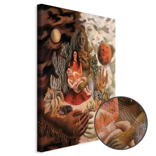 Frida Kahlo lærredsbillede - Universets, Jordens, mit eget, Diegos og Señor Xolotls kærlighedsomfavnelse
