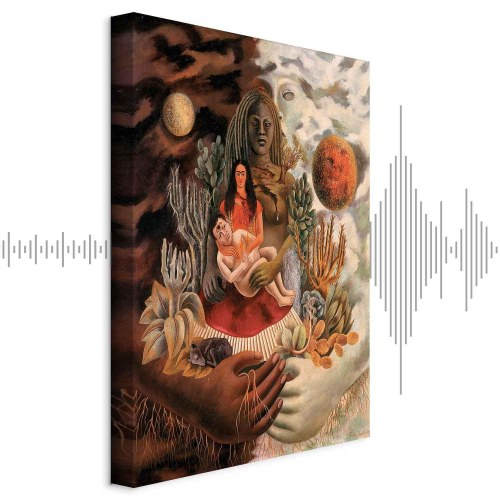 Frida Kahlo lærredsbillede - Universets, Jordens, mit eget, Diegos og Señor Xolotls kærlighedsomfavnelse