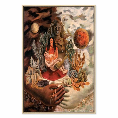 Frida Kahlo lærredsbillede - Universets, Jordens, mit eget, Diegos og Señor Xolotls kærlighedsomfavnelse